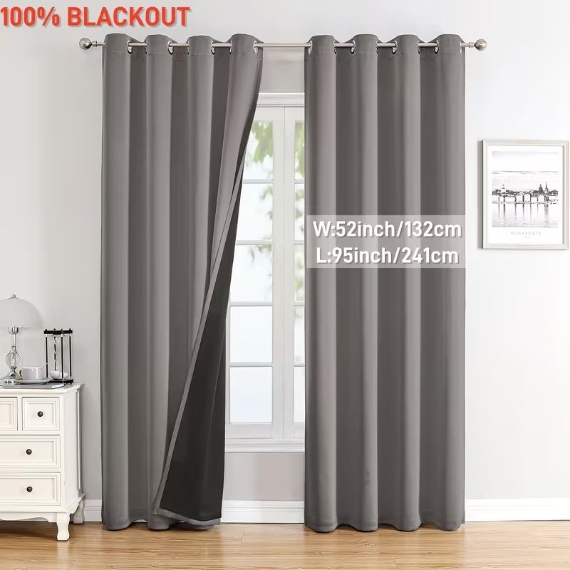 Blackout Curtains 2 Panels Eyelet Design