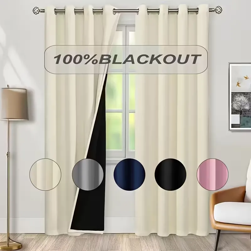 Blackout Curtains 2-Piece Polyester Grommet