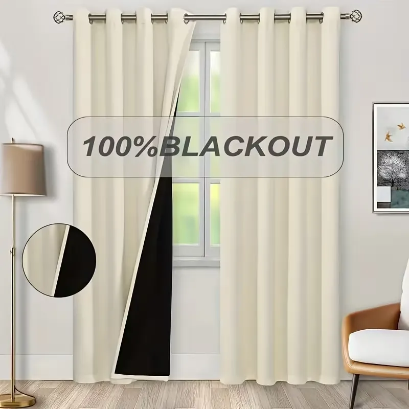 Blackout Curtains 2-Piece Polyester Grommets