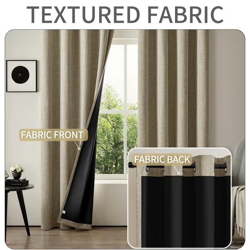 Blackout Curtains 2pcs Full Light Blocking