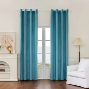 Lake Blue Velvet Curtains