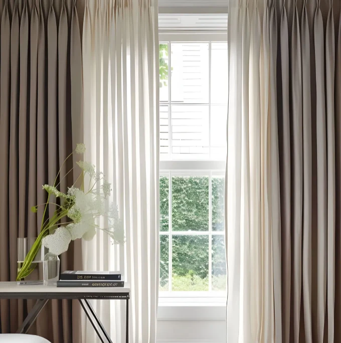 Layered Curtains in Neutral Colours