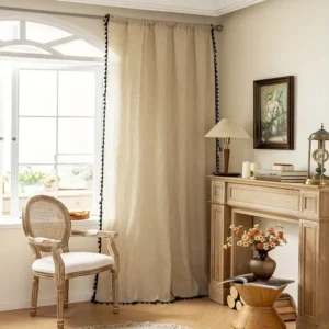Minimalist Linen Curtains with Tassels