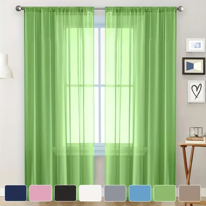 Modern Minimalist Sheer Curtain Rod Pocket Panel