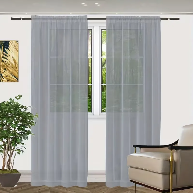 Sheer Curtains White Rod Pockes