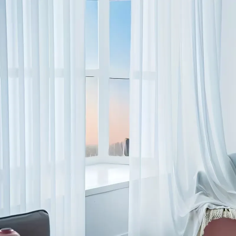 Sheer Curtains White Rod Pocket Panel