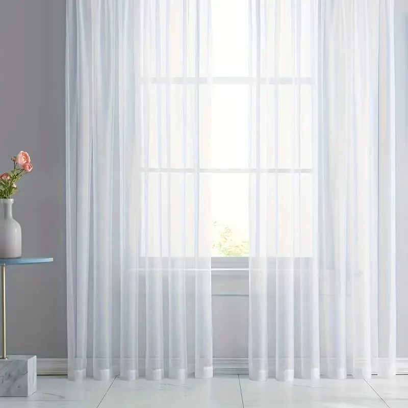 Sheer Curtains White Rod Pocket Panels