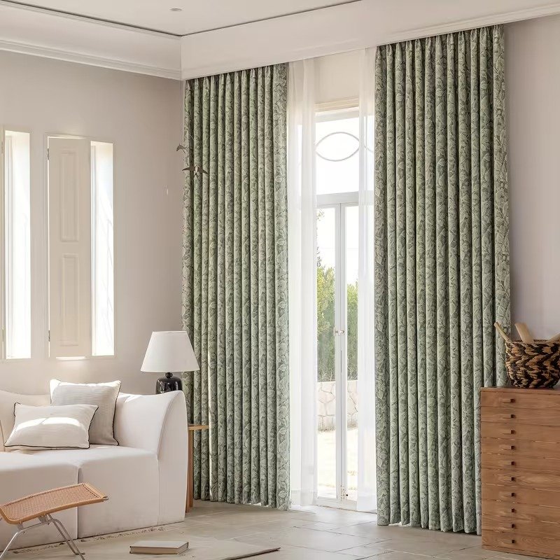 Vintage Jacquard Leaf Blackout Curtain