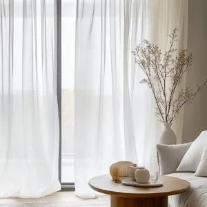 White Semi-Sheer Rod Pocket Curtain Panel